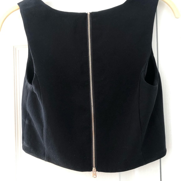 Black Wilfred neck crop top with silver zipper - Picture 4 of 4